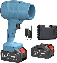 Electric Mini Leaf Blower, Powered Handheld Blower Leaf, Adjustable Wind Speed Cordless 21V Battery Blower with 2 Rechargeable Batteries and Charger, Toolbox, for Yard Leaf & Snow Removal(Blue)